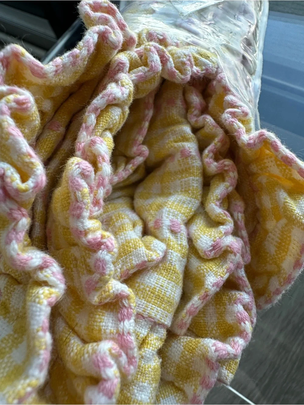HEATHER TAYLOR HOME x THE COMPANY STORE Soho Plaid Ruffle King Sham Yellow $58